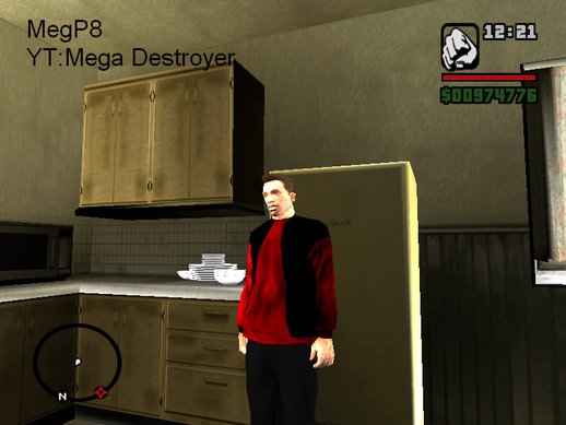 black jacket with red t shirt